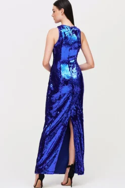 Abito halter neck blu