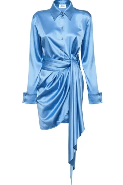 Abito in camicia in seta stretch