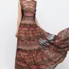 Abito in chiffon di seta e merletto