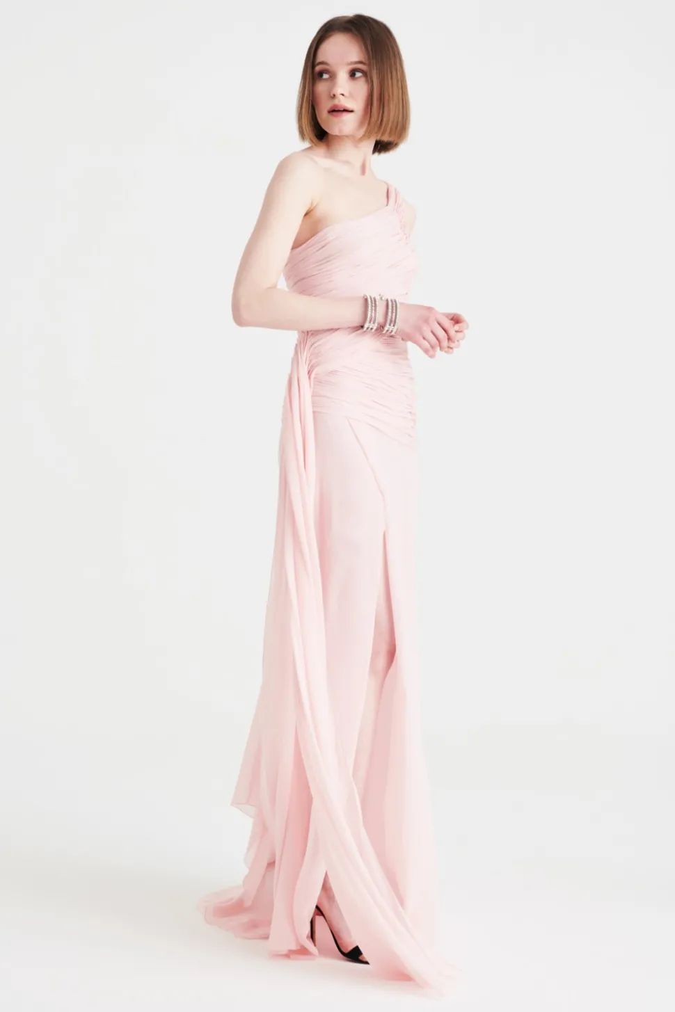 Abito in chiffon rosa