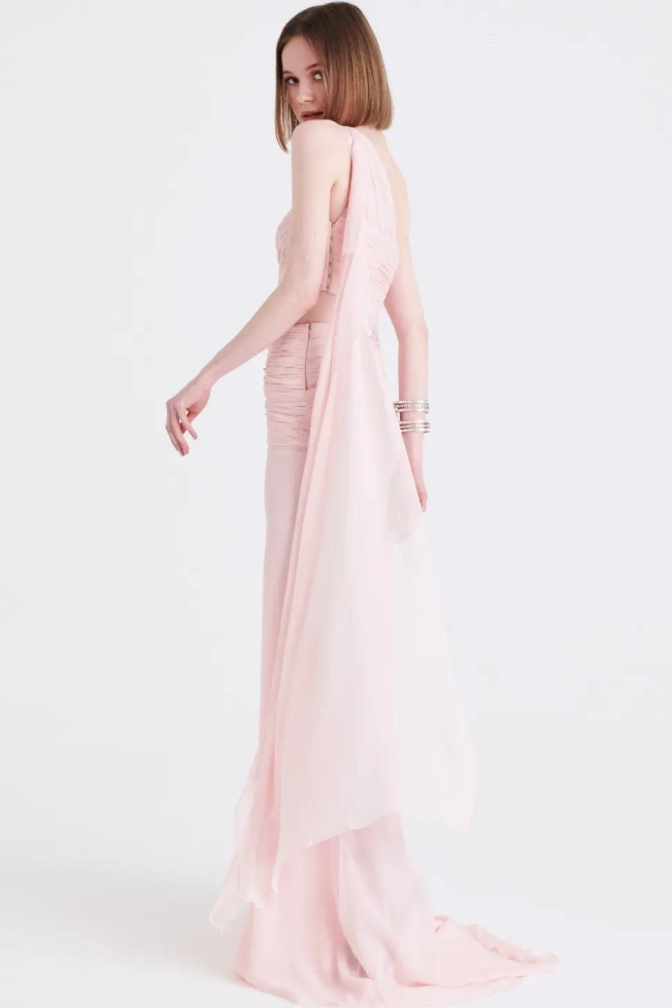 Abito in chiffon rosa