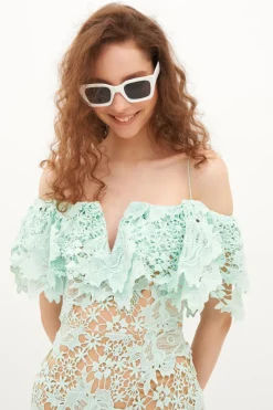Abito in pizzo menta