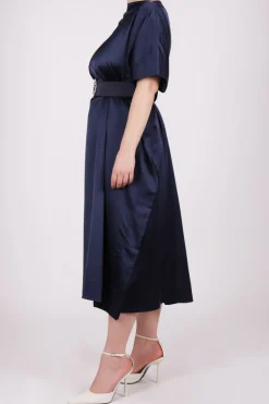 Abito in raso blu