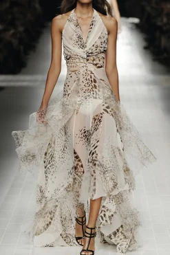 Abito in seta fantasia animalier