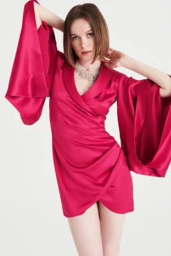 Abito kimono fucsia
