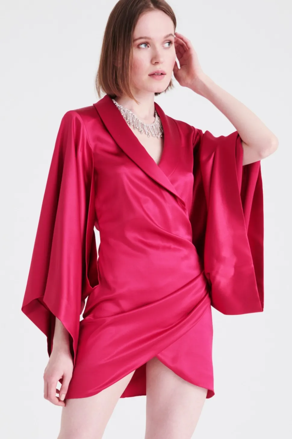 Abito kimono fucsia