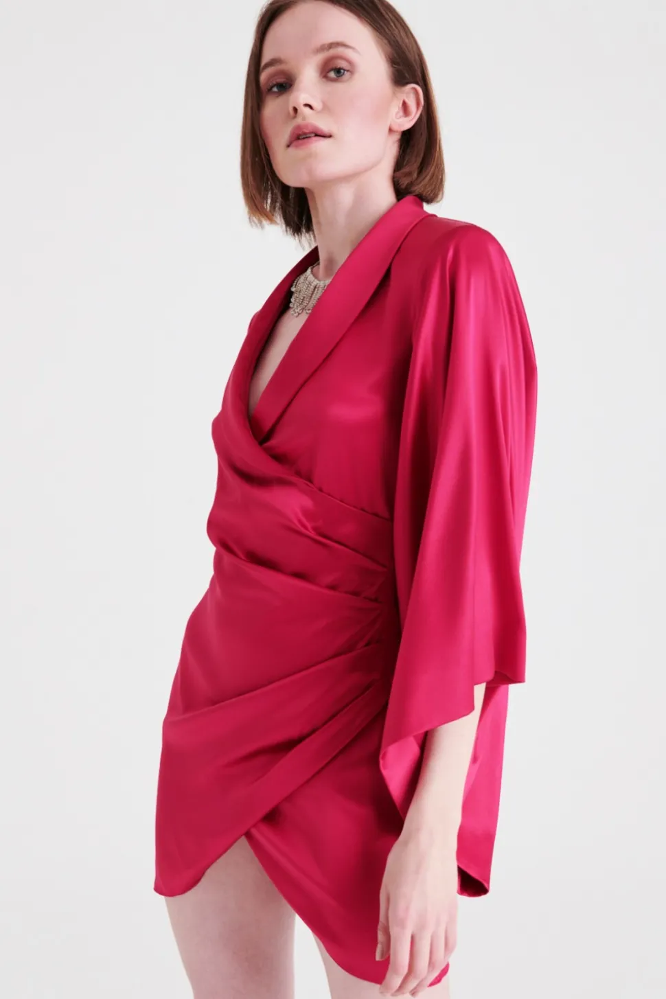 Abito kimono fucsia