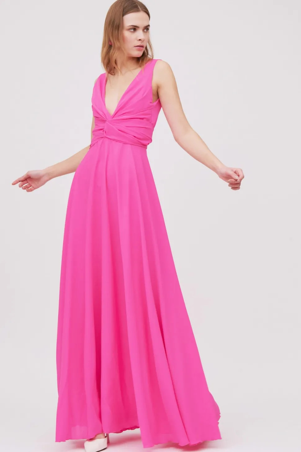 Abito lungo fucsia