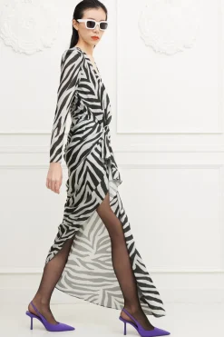 Abito lungo stampa zebra