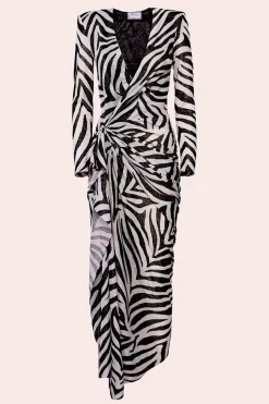 Abito lungo stampa zebra