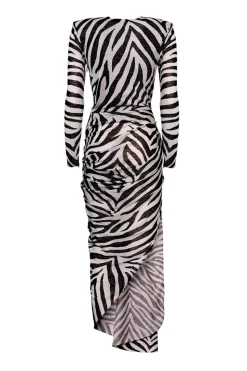Abito lungo stampa zebra