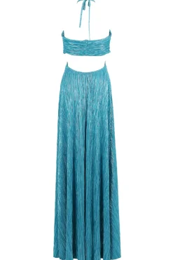Abito lurex turchese