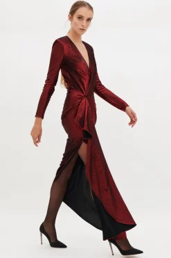 Abito metallizzato rosso