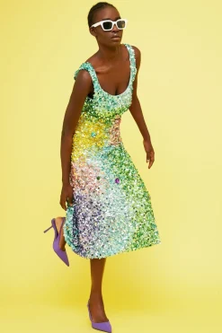 Abito midi con paillettes