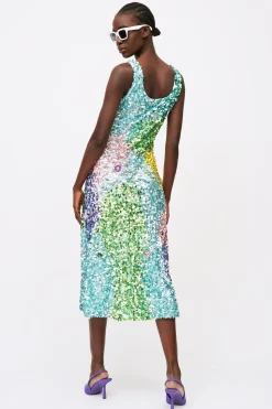 Abito midi con paillettes