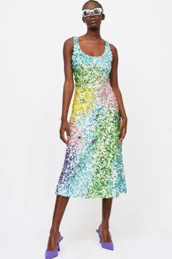 Abito midi con paillettes