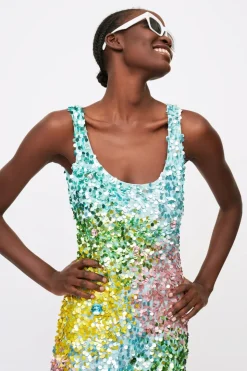 Abito midi con paillettes