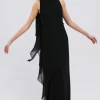 Abito nero con chiffon