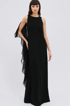 Abito nero con chiffon