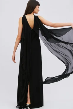 Abito nero con chiffon