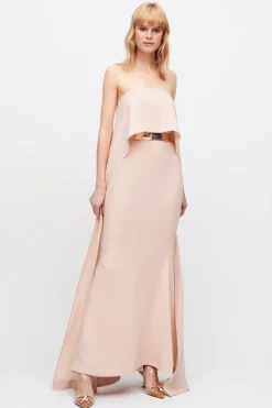 Abito nude con drappeggio