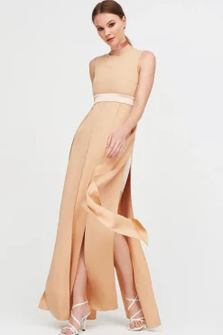 Abito nude con pannelli