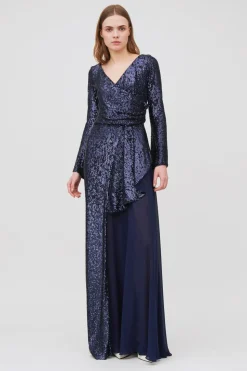 Abito paillettes blu