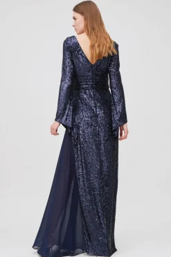 Abito paillettes blu