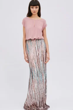 Abito rosa con paillettes