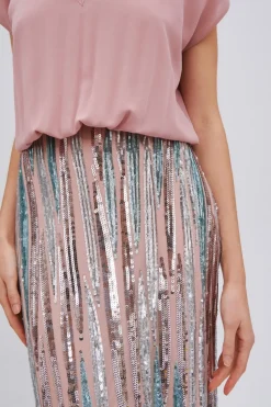 Abito rosa con paillettes