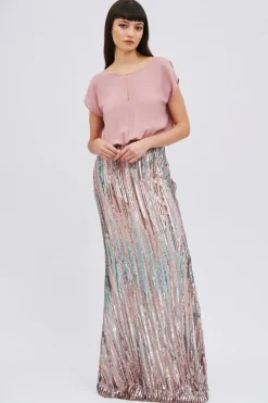 Abito rosa con paillettes