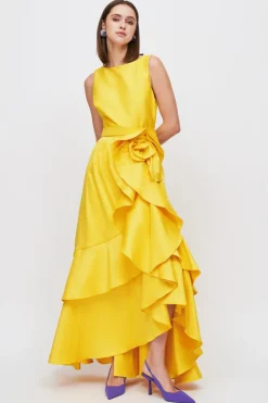 Abito rouches giallo