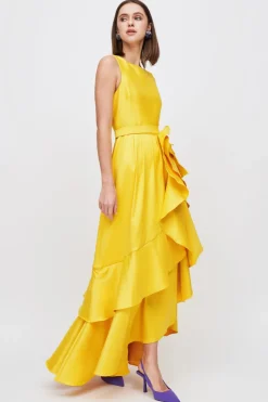 Abito rouches giallo