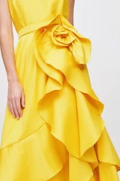 Abito rouches giallo