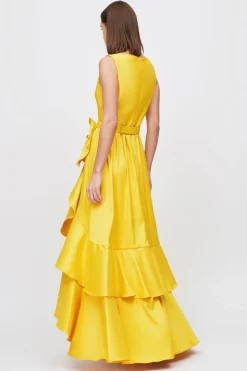 Abito rouches giallo