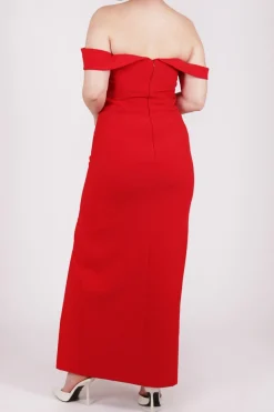 Abito scollo rosso