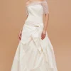 Abito shantung con pizzo