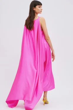 Abito smanicato fucsia