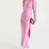 Abito stile impero in jacquard di seta