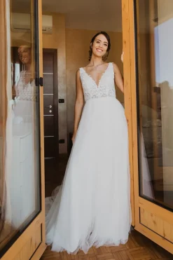 Abito tulle e macramè