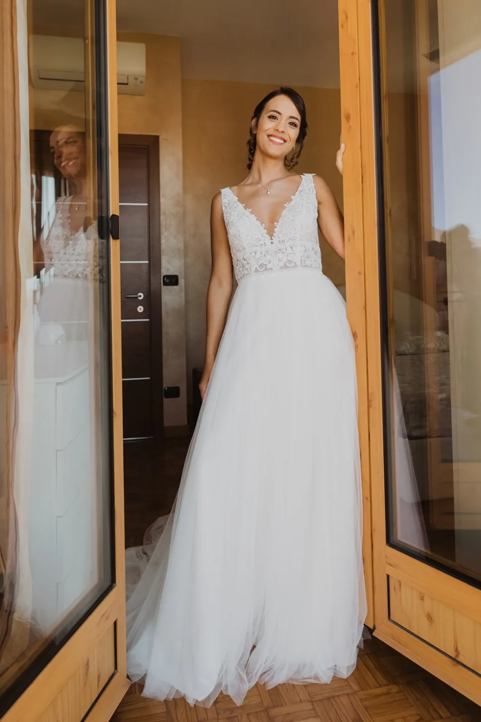 Abito tulle e macramè