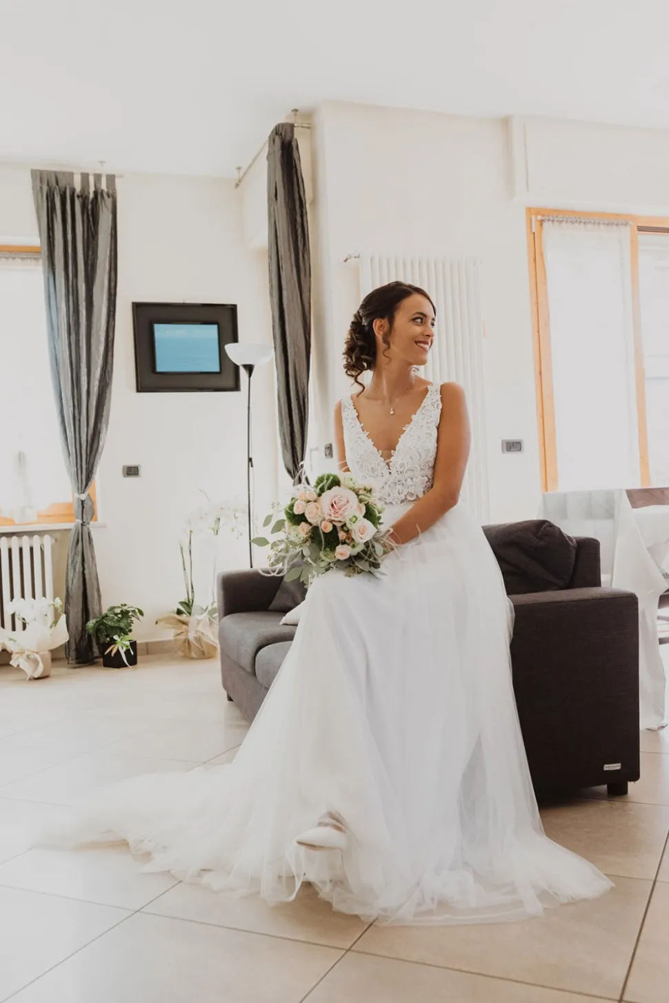 Abito tulle e macramè