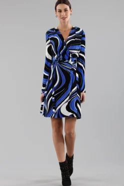 Abito wrap con stampa psichedelica