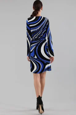 Abito wrap con stampa psichedelica
