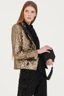 Blazer in paillettes oro