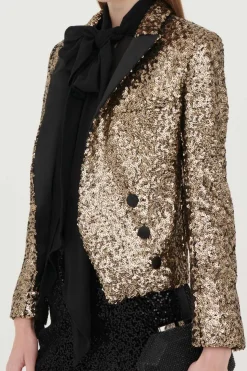 Blazer in paillettes oro