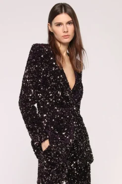 Blazer in velluto glitter