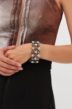 Bracciale in metallo e strass