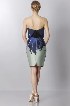 Bustier asimmetrico con stampa floreale