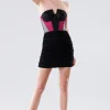 Bustier corto con decorazioni in tessuto